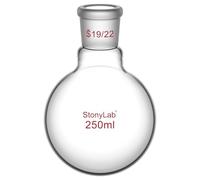 StonyLab Borosilicate Glass 250mL Heavy Wall Single Neck 1 Neck Round Bottom Flask RBF, with 19/22 Standard Taper Outer Joint - 250mL