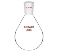StonyLab Borosilicate Glass 250ml Heavy Wall Single Neck Recovery Flask Rotary Evaporator Flask, with 24/40 Outer Joint, 250ml