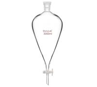 StonyLab Borosilicate Glass 3000ml Heavy Wall Conical Separatory Funnel with 24/40 Joints and PTFE Stopcock, 3 L (3 Liter)