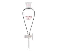 StonyLab Borosilicate Glass 500ml Heavy Wall Conical Separatory Funnel with 24/29 Joints and PTFE Stopcock, 250ml