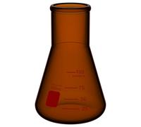 stonylab Borosilicate Glass Amber 100 ml Heavy Wall Narrow Mouth Erlenmeyer Flask with Heavy Duty Rim, Flat Bottom, Ideal for Mixing, Heating, and Lab Experiments