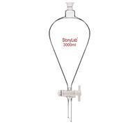 StonyLab Borosilicate Glass Conial Separatory Funnel with 24/29 Joints and PTFE Stopcock (3000mL)