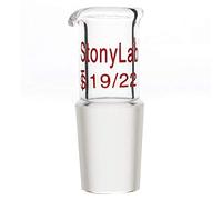 stonylab Borosilicate Glass Liquid Pourout Adapter, with 19/22 Inner Joint, for Laboratory Applications
