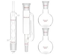 stonylab Borosilicate Glass Soxhlet Extraction Apparatus, 40/38 Soxhlet Extractor and Allihn Condenser with Two 250 ml 24/40 Flat Bottom Flasks Lab Extraction Essentials