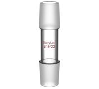 stonylab Borosilicate Glass Straight Connecting Adapter, 30 mm Between Two 19/22 Inner Joints for Laboratory