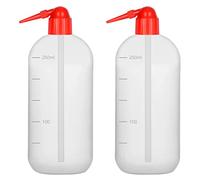 stonylab Chemical Wash Bottle, 2-Pack Sealed Cylindrical Plastic Safety Reagent Squeeze Bottles with Narrow Mouth, for Laboratory Sample Sealing Liquid Storage, 250 ml