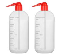 stonylab Chemical Wash Bottle, 2-Pack Sealed Cylindrical Plastic Safety Reagent Squeeze Bottles with Narrow Mouth, for Laboratory Sample Sealing Liquid Storage, 1000 ml