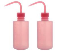 stonylab Chemical Wash Bottle, 2-Pack Watering Tool LDPE Squeeze Safety Plastic Rinse Bottle with Scale Labels and Narrow Mouth Squirt, for Laboratory Use, Pink, 250 ml