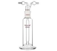 stonylab Drechsel Bottle for Gas Washing, Borosilicate Glass Gas Washing Bottle with Standard 29/32 Joint and 8 mm Serrated Hose, 250 ml