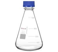 stonylab Erlenmeyer Flask with Blue Screw Cap Graduated Lab Borosilicate Glass Conical Flask, 1000 ml