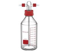 stonylab Gas Washing Bottle, Borosilicate Glass with GL45 Screw Thread PP Cap and Silicone Seal, 8mm OD Hose Connector for Laboratory Storage and Dispensing, 1000 ml