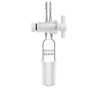 stonylab Glass Adapter, Borosilicate Glass Vacuum Flow Control Adapter with PTFE Stopcock, 24/40 Joint and Straight Hose Connection Lab Glassware