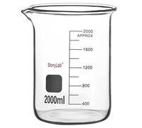 stonylab Glass Beaker, 1 Pack Borosilicate Glass Graduated Low Form Griffin Beaker with Pouring Spout Lab Beaker, 2000 ml