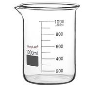 stonylab Glass Beaker, 1 Pack Borosilicate Glass Graduated Low Form Griffin Beaker with Pouring Spout Lab Beaker, 1000 ml