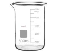 stonylab Glass Beaker, 1 Pack Borosilicate Glass Graduated Low Form Griffin Beaker with Pouring Spout Lab Beaker, 5000 ml