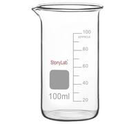 stonylab Glass Beaker, 1-Pack Borosilicate Glass Graduated Tall Beaker with Pouring Spout Lab Beaker, 100 ml