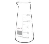 stonylab Glass Beaker, High Borosilicate Glass Triangular Beaker with Spout, Durable and Heat Resistant Glassware for Laboratory Use, Ideal for Mixing and Heating Liquids, 125 ml