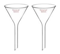 stonylab Glass Funnel, 2 Pack Heavy Wall Borosilicate Glass Short Stem Filter Funnels Laboratory Glassware, Diameter 50 mm