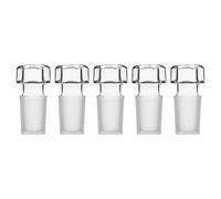 stonylab Glass Hex Head Hollow Glass Stopper, Hexagonal Head Glass Hollow Stopper for 19/22 Outer Joint Glass with Closed Bottom, 5 Packs