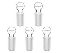 stonylab Glass Hollow Stopper, 5-Pack Borosilicate Glass Penny Head Glass Hollow Stopper with Closed Bottom for 24/40 Outer Joint Glass