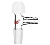 stonylab Glass Inlet Thermometer Adapter, 14/20 Joint with Side Serrated Hose Connection and Compression Cap Lab Glassware