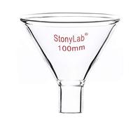 stonylab Glass Powder Funnel, Heavy Wall Borosilicate Glass Short Stem Funnel with 100 mm Top Diameter and 22 mm Stem Length