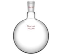 StonyLab Glass Single Neck Round Bottom Flask RBF, with 24/40 Standard Taper Outer Joint (3000ml)
