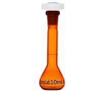 stonylab Glass Volumetric Flask, Class A Brown Volumetric Flask with Glass Stopper, Borosilicate Glass Heavy Wall Amber Volumetric Flask Tolerance ±0.02 ml - 10 ml