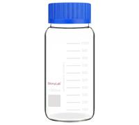 stonylab Graduated Storage Bottle, Premium Glass Round Reagent Bottle with GL80 Screw Cap, High Transparency Wide Mouth Media with Clear Scale, for Laboratory Use, 1000 ml