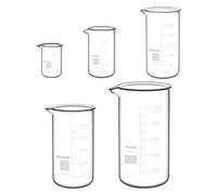 stonylab High Form Beaker Set, 5 Piece Glass Beakers with Graduations, Made of Durable Borosilicate Glass, High Form Beakers Ideal for Laboratory, Chemical, and Educational Use in Science Classes