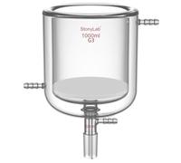 stonylab Jacketed Buchner Funnel with Fine Fritted Disc (15-40μm), Borosilicate Glass, 24/40 Joint, 10 mm Hose Connection, 1000 ml for Laboratory Temperature-Controlled Vacuum Filtration