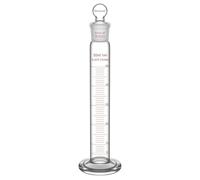 stonylab Measuring Cylinder with Stopper, 50 ml Heavy Wall Borosilicate Glass Measuring Graduated Cylinder with 19/22 Standard Ground Joint and Flat Head Stopper, 1 Pack