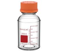 stonylab Media Storage Bottle with GL45 Orange Screw Cap, Borosilicate Glass, 250ml, for Laboratory Use, 1 Piece