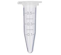 StonyLab Micro Centrifuge Tubes, 0.5ml Polypropylene Graduated Clear Plastic Centrifuge Vials with Flat-Top Snap Cap, Pack of 500 (0.5ml, 500 Packs)