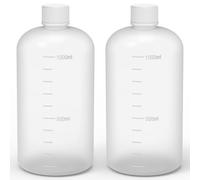stonylab Narrow Mouth Reagent Bottle, HDPE Screw Cap, 2 Pack, 1000 ml Capacity, Laboratory Supply, Durable and Chemical Resistant