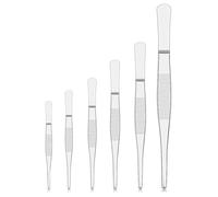 stonylab Precision Flat Tip Tweezers Set, 6 Pieces Stainless Steel Tweezers, 12.5-25 cm Long, Ideal for Laboratory and Precision Work