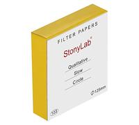 stonylab Qualitative Filter Paper, 100 Packs Slow Flow Rate Cellulose Filter Paper Circles with 10 Micron Particle Retention, 125 mm Diameter