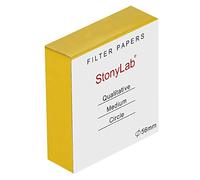 StonyLab Qualitative Filter Paper Circles, 56mm Diameter Cellulose Filter Paper with 20 Micron Particle Retention Medium Filtration Speed, Pack of 100