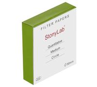 StonyLab Quantitative Filter Paper Circles, 50mm Diameter Cellulose Filter Paper with 20 Micron Particle Retention Medium Filtration Speed, Pack of 100 (50mm Diameter)