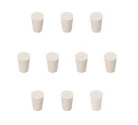 StonyLab Solid Rubber Stoppers, 10-Pack 1# - 14mm x 19mm x 27mm- White Tapered Lab Seal Rubber Stoppers