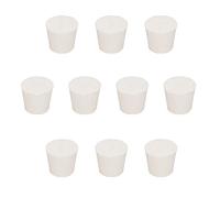 StonyLab Solid Rubber Stoppers, 10-Pack 6# - 25mm x 34mm x 28mm - White Tapered Lab Seal Rubber Stoppers