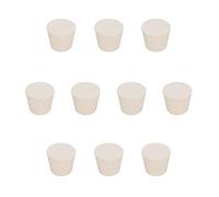 StonyLab Solid Rubber Stoppers, 10-Pack 7# - 28mm x 37mm x 30mm - White Tapered Lab Seal Rubber Stoppers