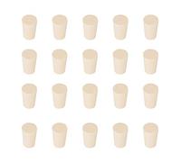 StonyLab Solid Rubber Stoppers, 20-Pack 0# - 13mm x 17mm x 25mm- White Tapered Lab Seal Rubber Stoppers