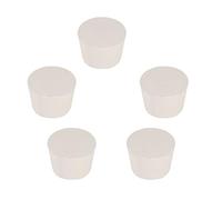 StonyLab Solid Rubber Stoppers, 5-Pack 9# - 37mm x 45mm x 31mm - White Tapered Lab Seal Rubber Stoppers