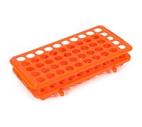 stonylab Test Tube Rack with Silicone Gasket, 18 mm Pore Size with Silicone Pad, 50 Well Multi-Purpose Removable Tube Rack, Ideal for laboratory Use, 1 Pack, Orange