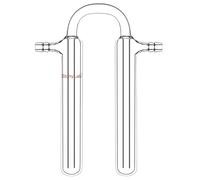 stonylab U-Shape Glass Gas Bubbler, Reverse Flow U-Shape Oil Bubbler Glass Adapter with Two Reservoirs, 10 mm Hose Connection, High Borosilicate Glass for Lab Gas Reaction, Purification, and Drying