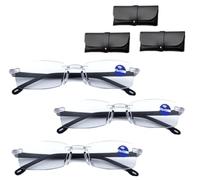 Stoob Color-Changing Anti-Blue Light Presbyopia Glasses, Autozoom Reading Glasses, Presbyopia Glasses for Men Women (3PCS)