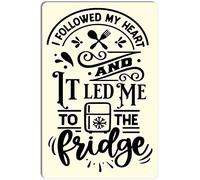 STOOKI Metal Tin Sign I Follow My Heart Wall Decor Fun Decoration for Home Kitchen Bar Pub Man Cafe Room Garage Vintage Retro Plaque Posters 12x8 Inch
