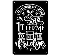STOOKI Metal Tin Sign I Follow My Heart Wall Decor Fun Decoration for Home Kitchen Bar Pub Man Cafe Room Garage Vintage Retro Plaque Posters 12x8 Inch