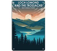 STOOKI Retro Tin Sign,Loch Lomond National Park,Metal Plaque,Vintage Design For Home Kitchen Bar Pub Man Cafe Room Garage Courtyard Posters 12x8 Inch